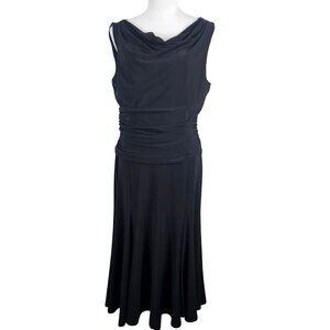 Jones New York Black Womens Formal Size 14 Sleeveless Cowl Neck Midi Dress